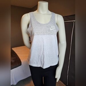 Nike Greay&White Casual Woman's Tank, Medium, Cotton/Polyester